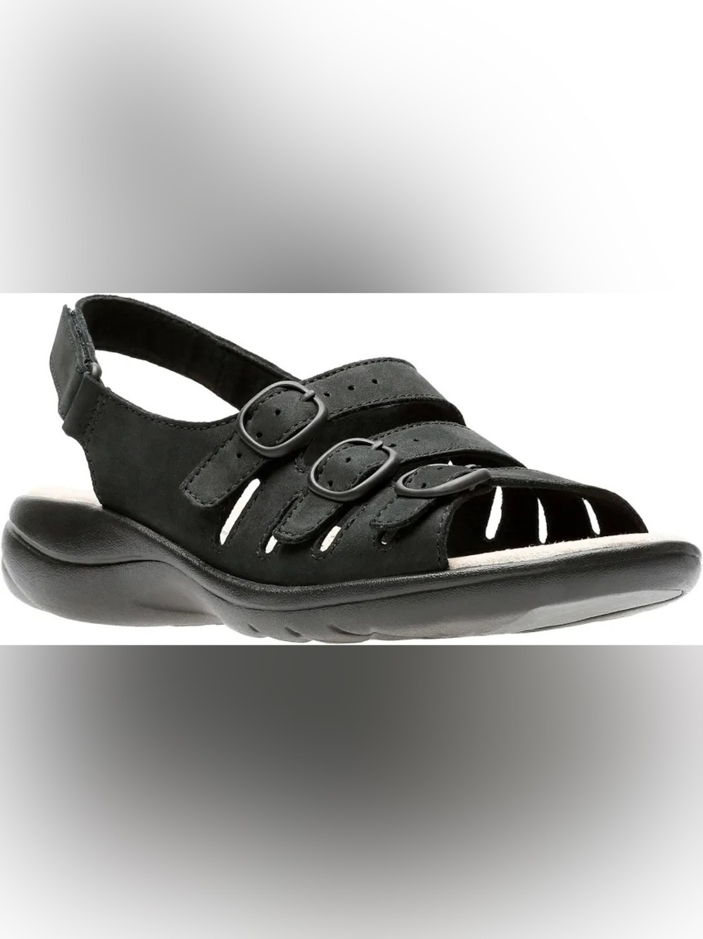 Clarks Saylie Quartz Navy Nubuck Women's Sandals ultimate comfort 8.5 Wide width